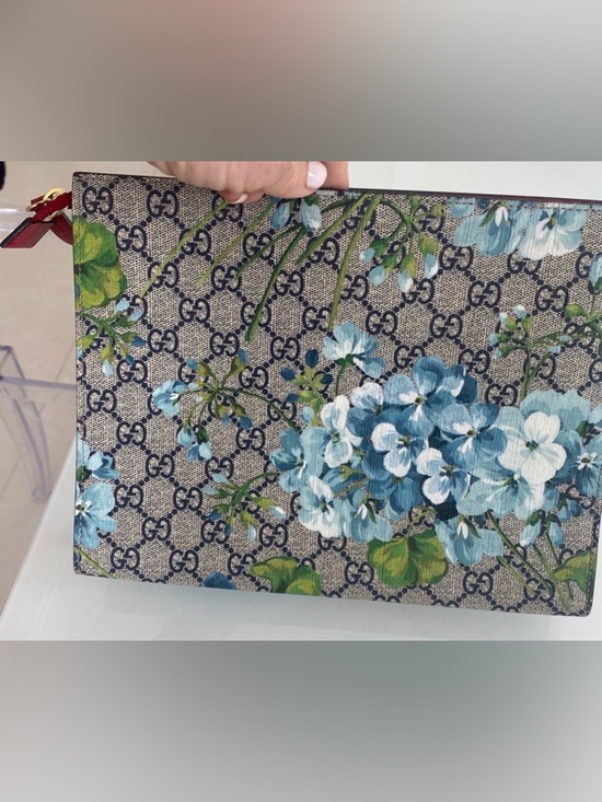 Gucci Accessories - Gucci Floral Blue and Green Clutch